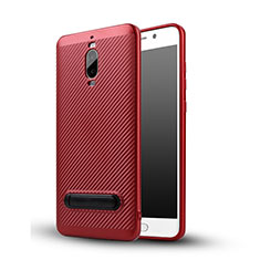 Silikon Schutzhülle Gummi Tasche Köper mit Ständer für Huawei Mate 9 Pro Rot