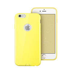 Silikon Schutzhülle Gummi Tasche Loch für Apple iPhone 6S Gelb
