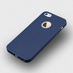 Silikon Schutzhülle Gummi Tasche Loch für Apple iPhone SE Blau