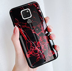 Silikon Schutzhülle Gummi Tasche Marmor Muster für Huawei Mate 20 Rot