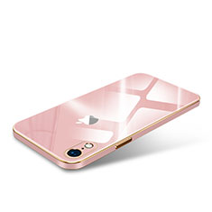Silikon Schutzhülle Luxus Rahmen Tasche Hülle Durchsichtig Transparent Spiegel für Apple iPhone XR Rosa