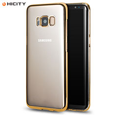 Silikon Schutzhülle Rahmen Tasche Durchsichtig Transparent für Samsung Galaxy S8 Plus Gold