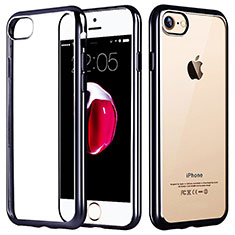 Silikon Schutzhülle Rahmen Tasche Durchsichtig Transparent Matt für Apple iPhone 7 Schwarz