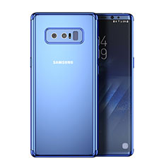 Silikon Schutzhülle Rahmen Tasche Durchsichtig Transparent Matt für Samsung Galaxy Note 8 Blau