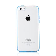 Silikon Schutzhülle Rahmen Tasche Durchsichtig Transparent Matt T01 für Apple iPhone 5C Hellblau