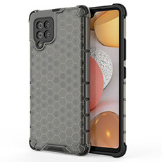Silikon Schutzhülle Rahmen Tasche Hülle Durchsichtig Transparent 360 Grad Ganzkörper AM1 für Samsung Galaxy A42 5G Schwarz