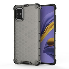 Silikon Schutzhülle Rahmen Tasche Hülle Durchsichtig Transparent 360 Grad Ganzkörper AM1 für Samsung Galaxy A51 5G Schwarz