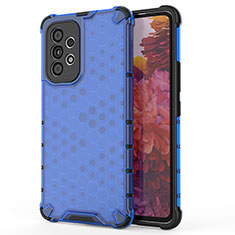 Silikon Schutzhülle Rahmen Tasche Hülle Durchsichtig Transparent 360 Grad Ganzkörper AM1 für Samsung Galaxy A53 5G Blau