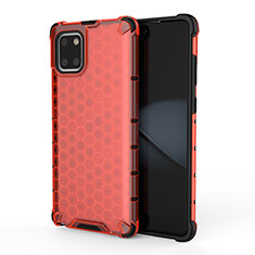 Silikon Schutzhülle Rahmen Tasche Hülle Durchsichtig Transparent 360 Grad Ganzkörper AM1 für Samsung Galaxy A81 Rot