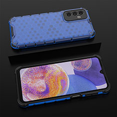 Silikon Schutzhülle Rahmen Tasche Hülle Durchsichtig Transparent 360 Grad Ganzkörper AM1 für Samsung Galaxy M23 5G Blau