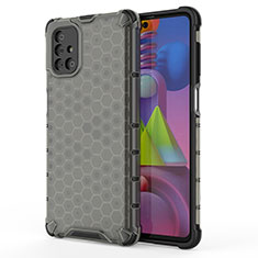Silikon Schutzhülle Rahmen Tasche Hülle Durchsichtig Transparent 360 Grad Ganzkörper AM1 für Samsung Galaxy M51 Schwarz