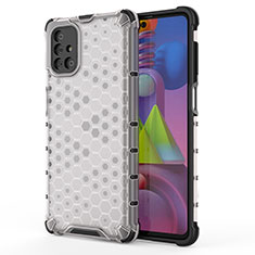 Silikon Schutzhülle Rahmen Tasche Hülle Durchsichtig Transparent 360 Grad Ganzkörper AM1 für Samsung Galaxy M51 Weiß