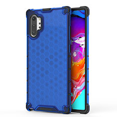 Silikon Schutzhülle Rahmen Tasche Hülle Durchsichtig Transparent 360 Grad Ganzkörper AM1 für Samsung Galaxy Note 10 Plus 5G Blau