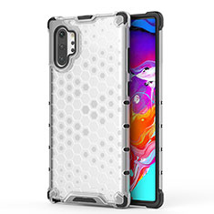Silikon Schutzhülle Rahmen Tasche Hülle Durchsichtig Transparent 360 Grad Ganzkörper AM1 für Samsung Galaxy Note 10 Plus 5G Weiß