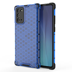 Silikon Schutzhülle Rahmen Tasche Hülle Durchsichtig Transparent 360 Grad Ganzkörper AM1 für Samsung Galaxy Note 20 5G Blau