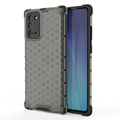 Silikon Schutzhülle Rahmen Tasche Hülle Durchsichtig Transparent 360 Grad Ganzkörper AM1 für Samsung Galaxy Note 20 5G Schwarz