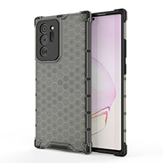 Silikon Schutzhülle Rahmen Tasche Hülle Durchsichtig Transparent 360 Grad Ganzkörper AM1 für Samsung Galaxy Note 20 Ultra 5G Schwarz