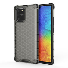 Silikon Schutzhülle Rahmen Tasche Hülle Durchsichtig Transparent 360 Grad Ganzkörper AM1 für Samsung Galaxy S10 Lite Schwarz