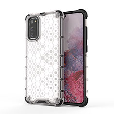 Silikon Schutzhülle Rahmen Tasche Hülle Durchsichtig Transparent 360 Grad Ganzkörper AM1 für Samsung Galaxy S20 5G Weiß