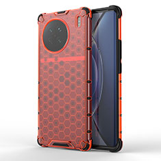 Silikon Schutzhülle Rahmen Tasche Hülle Durchsichtig Transparent 360 Grad Ganzkörper AM1 für Vivo X90 5G Rot