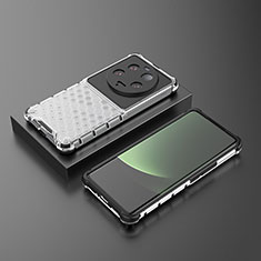 Silikon Schutzhülle Rahmen Tasche Hülle Durchsichtig Transparent 360 Grad Ganzkörper AM1 für Xiaomi Mi 13 Ultra 5G Weiß