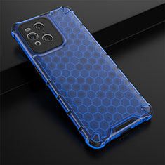 Silikon Schutzhülle Rahmen Tasche Hülle Durchsichtig Transparent 360 Grad Ganzkörper AM2 für Oppo Find X3 5G Blau