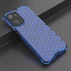 Silikon Schutzhülle Rahmen Tasche Hülle Durchsichtig Transparent 360 Grad Ganzkörper AM2 für Realme 10 4G Blau