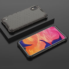 Silikon Schutzhülle Rahmen Tasche Hülle Durchsichtig Transparent 360 Grad Ganzkörper AM2 für Samsung Galaxy A10 Schwarz