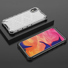Silikon Schutzhülle Rahmen Tasche Hülle Durchsichtig Transparent 360 Grad Ganzkörper AM2 für Samsung Galaxy A10 Weiß