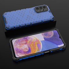 Silikon Schutzhülle Rahmen Tasche Hülle Durchsichtig Transparent 360 Grad Ganzkörper AM2 für Samsung Galaxy A23 4G Blau