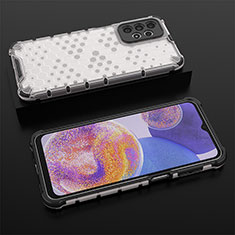 Silikon Schutzhülle Rahmen Tasche Hülle Durchsichtig Transparent 360 Grad Ganzkörper AM2 für Samsung Galaxy A23 4G Weiß
