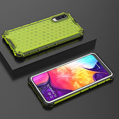Silikon Schutzhülle Rahmen Tasche Hülle Durchsichtig Transparent 360 Grad Ganzkörper AM2 für Samsung Galaxy A30S Grün