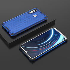 Silikon Schutzhülle Rahmen Tasche Hülle Durchsichtig Transparent 360 Grad Ganzkörper AM2 für Samsung Galaxy A40s Blau