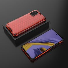 Silikon Schutzhülle Rahmen Tasche Hülle Durchsichtig Transparent 360 Grad Ganzkörper AM2 für Samsung Galaxy A51 5G Rot