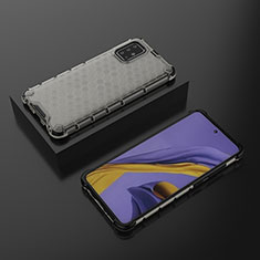 Silikon Schutzhülle Rahmen Tasche Hülle Durchsichtig Transparent 360 Grad Ganzkörper AM2 für Samsung Galaxy A51 5G Schwarz