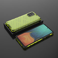 Silikon Schutzhülle Rahmen Tasche Hülle Durchsichtig Transparent 360 Grad Ganzkörper AM2 für Samsung Galaxy A71 4G A715 Grün