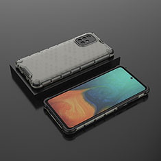 Silikon Schutzhülle Rahmen Tasche Hülle Durchsichtig Transparent 360 Grad Ganzkörper AM2 für Samsung Galaxy A71 4G A715 Schwarz
