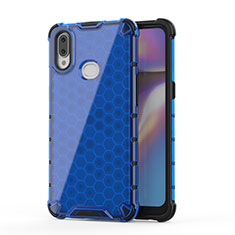 Silikon Schutzhülle Rahmen Tasche Hülle Durchsichtig Transparent 360 Grad Ganzkörper AM2 für Samsung Galaxy M01s Blau