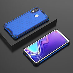 Silikon Schutzhülle Rahmen Tasche Hülle Durchsichtig Transparent 360 Grad Ganzkörper AM2 für Samsung Galaxy M20 Blau