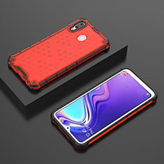 Silikon Schutzhülle Rahmen Tasche Hülle Durchsichtig Transparent 360 Grad Ganzkörper AM2 für Samsung Galaxy M20 Rot