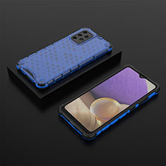 Silikon Schutzhülle Rahmen Tasche Hülle Durchsichtig Transparent 360 Grad Ganzkörper AM2 für Samsung Galaxy M32 5G Blau