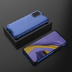 Silikon Schutzhülle Rahmen Tasche Hülle Durchsichtig Transparent 360 Grad Ganzkörper AM2 für Samsung Galaxy M40S Blau