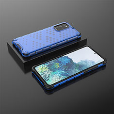 Silikon Schutzhülle Rahmen Tasche Hülle Durchsichtig Transparent 360 Grad Ganzkörper AM2 für Samsung Galaxy S20 Plus 5G Blau