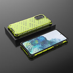 Silikon Schutzhülle Rahmen Tasche Hülle Durchsichtig Transparent 360 Grad Ganzkörper AM2 für Samsung Galaxy S20 Plus 5G Grün