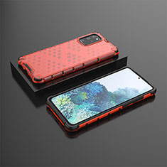 Silikon Schutzhülle Rahmen Tasche Hülle Durchsichtig Transparent 360 Grad Ganzkörper AM2 für Samsung Galaxy S20 Plus 5G Rot