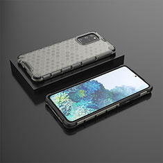 Silikon Schutzhülle Rahmen Tasche Hülle Durchsichtig Transparent 360 Grad Ganzkörper AM2 für Samsung Galaxy S20 Plus 5G Schwarz