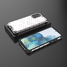 Silikon Schutzhülle Rahmen Tasche Hülle Durchsichtig Transparent 360 Grad Ganzkörper AM2 für Samsung Galaxy S20 Plus 5G Weiß