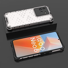Silikon Schutzhülle Rahmen Tasche Hülle Durchsichtig Transparent 360 Grad Ganzkörper AM2 für Vivo iQOO Neo6 5G Weiß