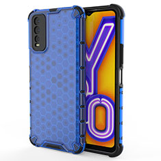 Silikon Schutzhülle Rahmen Tasche Hülle Durchsichtig Transparent 360 Grad Ganzkörper AM2 für Vivo Y11s Blau