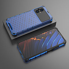 Silikon Schutzhülle Rahmen Tasche Hülle Durchsichtig Transparent 360 Grad Ganzkörper AM2 für Xiaomi Poco M5 4G Blau